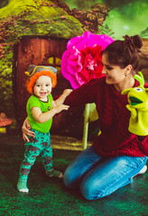 great mom plays with her son