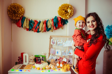 mother and her son spend time in the studio