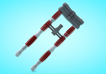 shock absorber isolated background. 3D render.