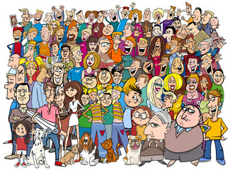 people in the crowd cartoon