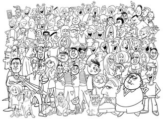 black and white people large group