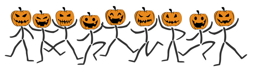 Halloween pumpkins dance