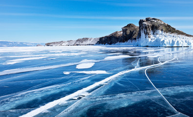 Winter day at Baikal Lake