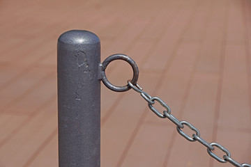 Railing Post with a chain