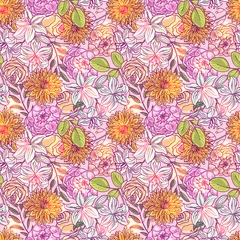Deurstickers decorative floral pattern © Steshnikova