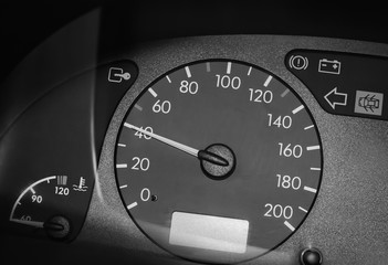 Closeup of a speedometer