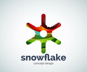 Vector Christmas snowflake logo template