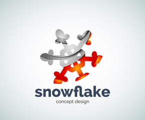 Vector Christmas snowflake logo template