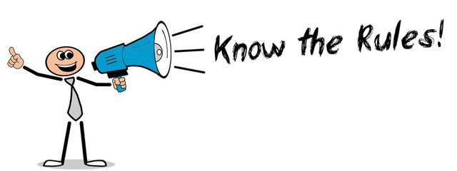 Know the Rules! Mann mit Megafon