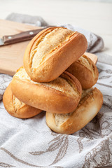 Freshly baked crusty rolls