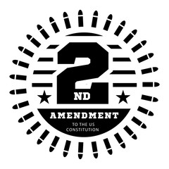 Second Amendment to the US Constitution to permit possession of weapons. Vector illustration on white