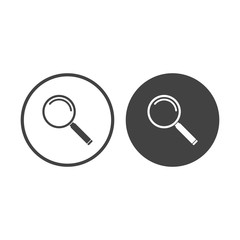 Magnifying glass icon button vector