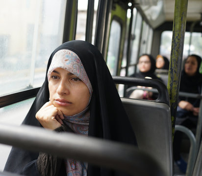 Beautiful Iranian Muslim woman on the street