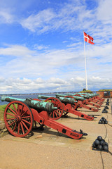 Cannons in Kronborg Castle, Helsingor, Denmark