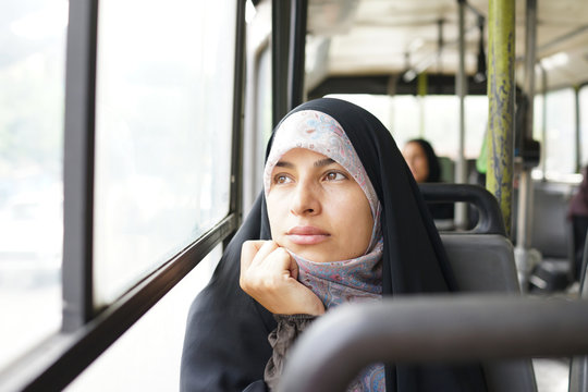 Beautiful Iranian Muslim woman on the street