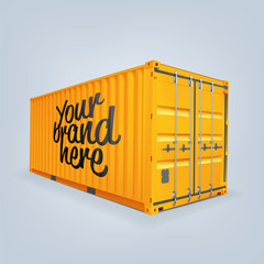 Vector of cargo container or shipping container for logistics and transportation