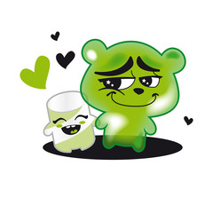 Orso gommoso e Marshmallow amicizia