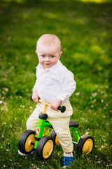 Little boy on his bicycle
