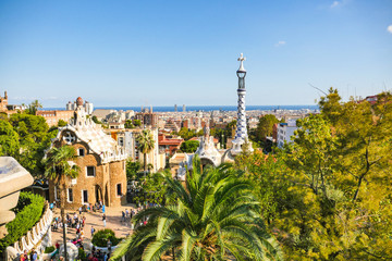 Park Guell by architect Antoni Gaudi, Barcelona, Spain