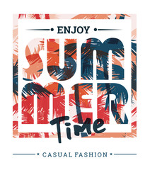 Tropical summer print with slogan for t-shirt graphic and other