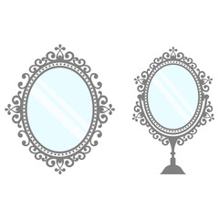 mirrors in vintage style vector