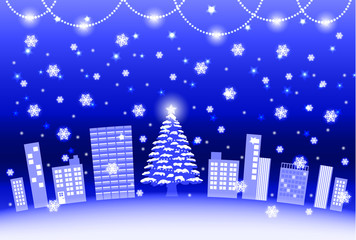 Fototapeta premium クリスマスの町のイラスト