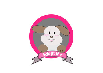 dog with adopt me message vector