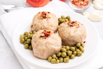 Homemade chicken meatballs.