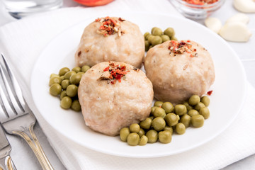 Homemade chicken meatballs.