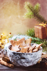 Shortbread star shape sugar cookies