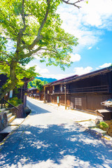 Wooden Houses Center Tsumago Nakasendo