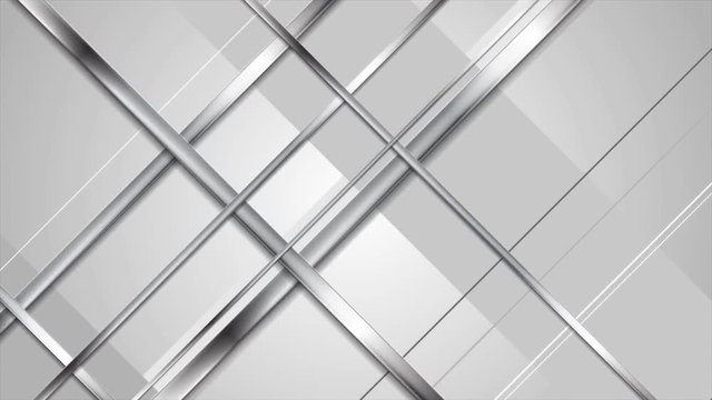 Tech abstract metallic silver stripes video clip. Shape animation Ultra HD 4K 3840x2160