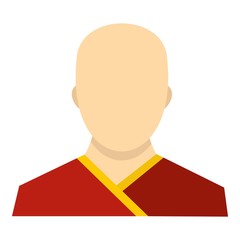 Buddhist monk icon. Flat illustration of monk vector icon for web design
