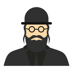 Obraz premium Jewish rabbi icon. Flat illustration of rabbi vector icon for web design