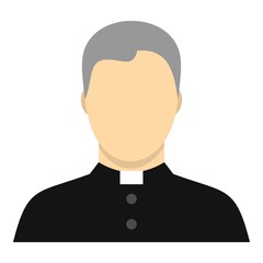 Catholic priest icon. Flat illustration of catholic priest vector icon for web design