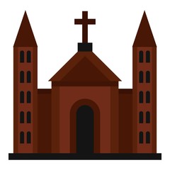 Fototapeta premium Catholic church icon. Flat illustration of church vector icon for web design
