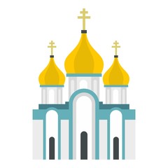 Orthodox church icon. Flat illustration of church vector icon for web design