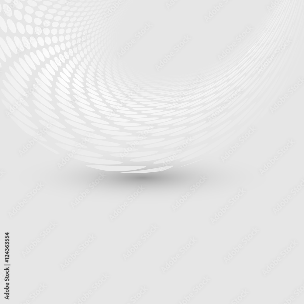 Poster white and grey wavy dotted design element, abstract vector background.