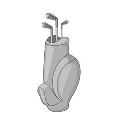 Bag for golf clubs icon. Gray monochrome illustration of bag for golf clubs vector icon for web