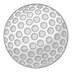 Golf ball icon. Gray monochrome illustration of golf ball vector icon for web