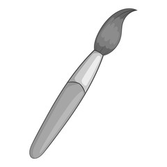 Paint brush icon. Gray monochrome illustration of paint brush vector icon for web
