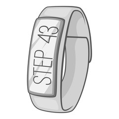 Fitness smart bracelet icon. Gray monochrome illustration of fitness smart bracelet vector icon for web