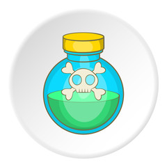Bottle of poison icon. Cartoon illustration of bottle of poison vector icon for web