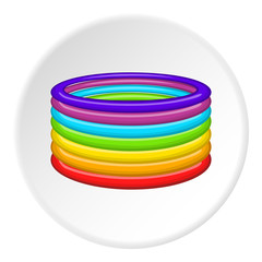 Rings in colours of LGBT icon. Cartoon illustration of rings in colours of LGBT vector icon for web