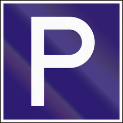Road sign used in Hungary - Parking