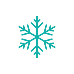 snowflake freeze winter blue white thin line outline icon