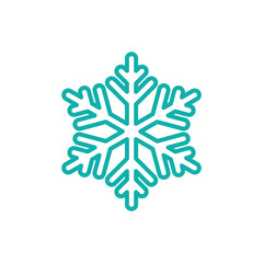 snowflake freeze winter blue white thin line outline icon