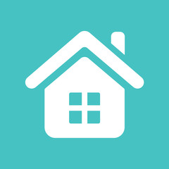 home house blue white simple icon