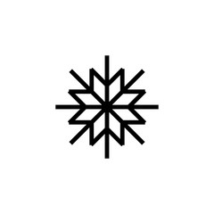 snowflake freeze winter black white thin line outline icon
