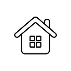 home house blue white thin line outline white black vector icon